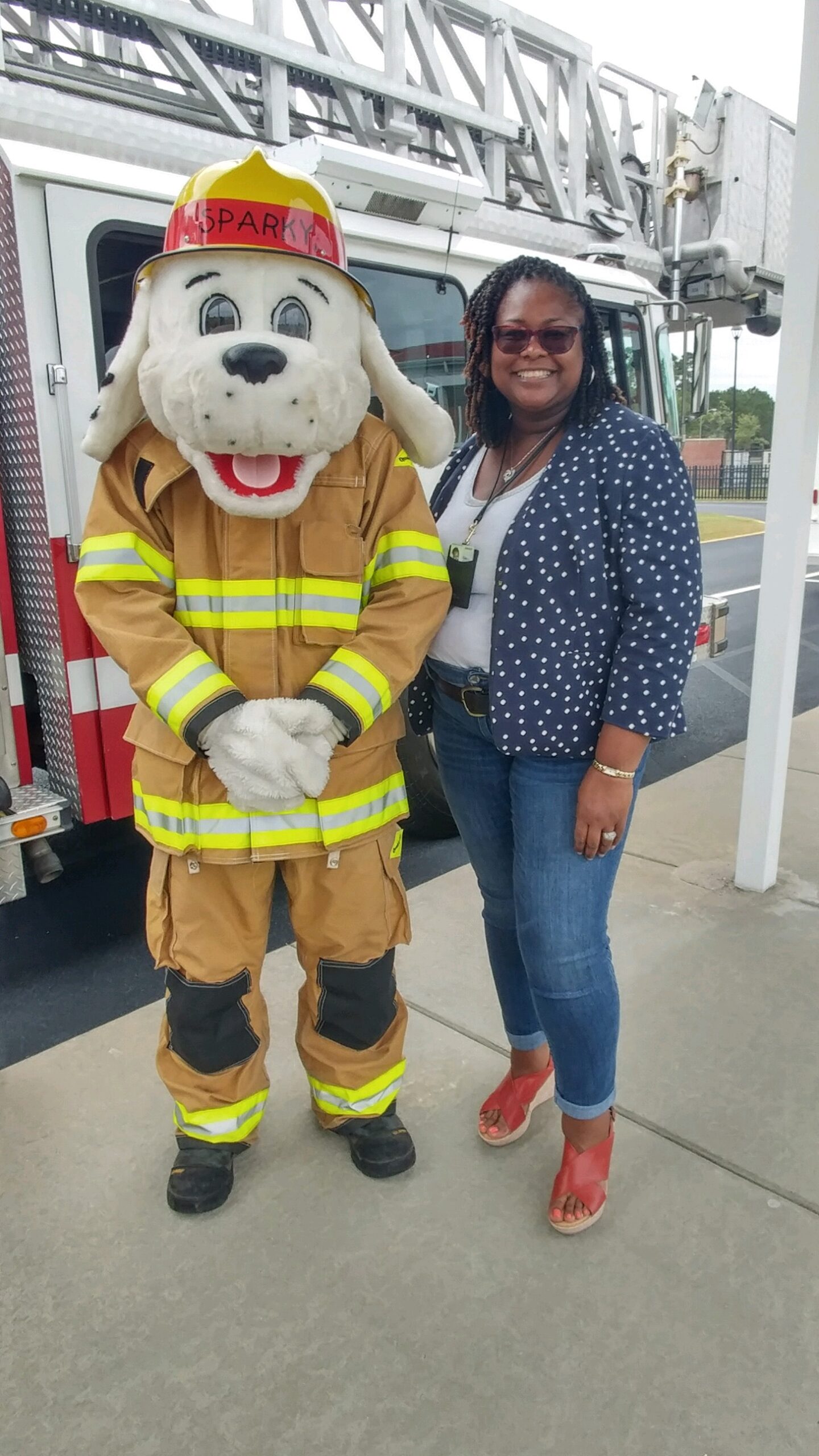 Dr. Gwen and Sparky the Fire Dog